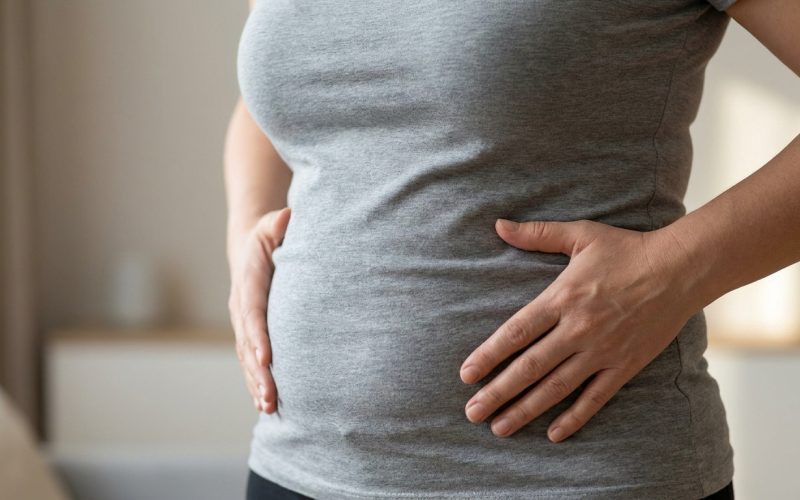 Persona adulta con accumulo di grasso addominale, immagine rappresentativa dei trattamenti medici per obesità e sovrappeso con Semaglutide e Tirzepatide.
